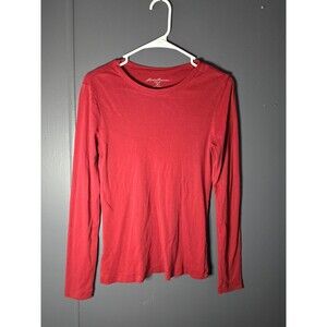 Eddue Bauer Red T-shirt Long Sleeves Size M